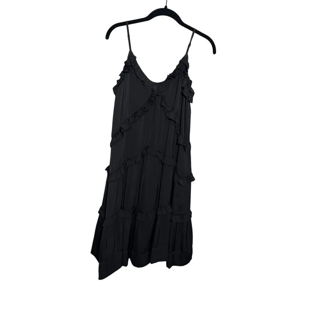 Rebecca Minkoff Sasha Black Sleeveless Ruffle Mini Dress Sz. XS